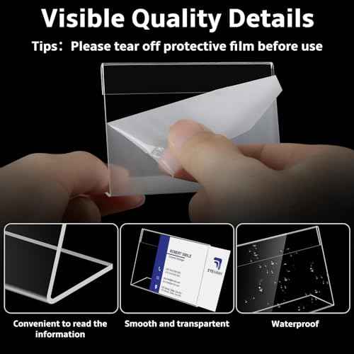 30 PCS Small Acrylic Sign Holder 3.5" x 2", Mini Acrylic Food Sign Labels for Party Buffet, Retail Price Display Holder, Clear Plastic Table Counter Top Stand for Place Cards, Name Card, Wedding Signs