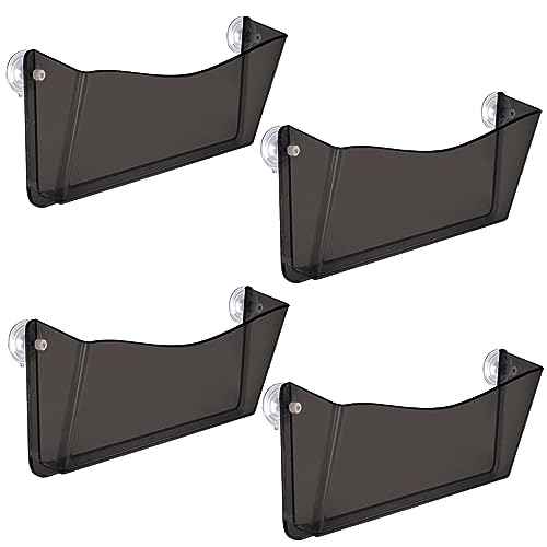 Azar Displays 250055-SMK Plastic Wall Mount File Holder with Suction Cups Smoke Colored, 4-Pack