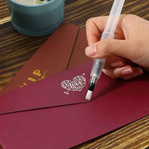 4Pcs Envelope Moistener, Envelope Wetter Envelope Sealers, Envelopes Sealer Moistener with Brush Head, Pencil Style Envelope and Stamp Moisteners