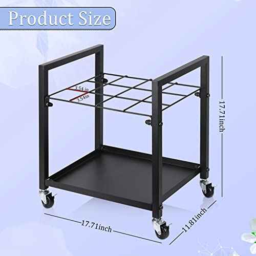 Blueprint Storage Rack Blueprint Holder Metal Blueprint Storage Cart with Wheels 12 Slots Roll File Holder for Home Office School to Storage Blueprint Poster Architectural (Black 12 Slots)