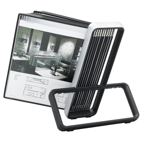 Djois Foldable Tarifold VEO Desktop Reference System - 10 Pockets, Black, Tabletop