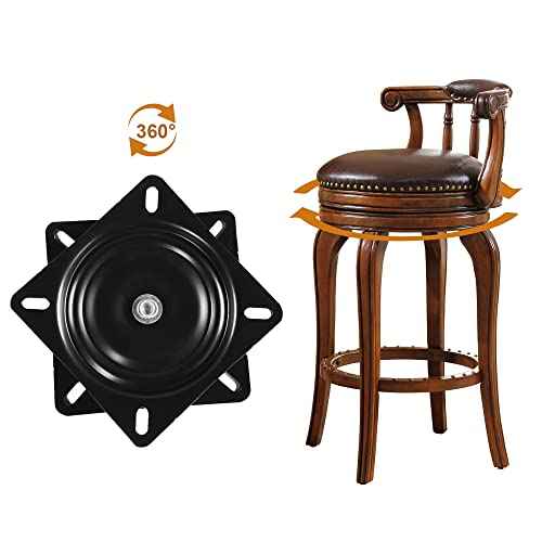 Frassie 2 Pack 8 Inch Bar Stool Chair Swivel Plate Replacement, 360 Degree Swivel Square Heavy Duty Turntable for Recliner Chair