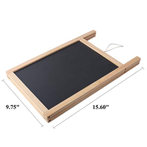 BangQiao 10" x 15.6" Double-Sided Freestanding Wooden A-Frame Chalkboard - Black