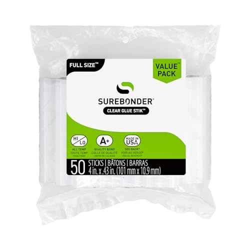 Surebonder Full Size All Purpose Clear 4" Hot Glue Sticks - 50 Pack DT-50