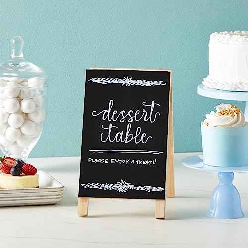 Juvale Mini Chalkboard Easel Signs - 2-Pack, Black, 4.5 x 7.5 in - Tabletop Chalkboard Sign Stand, Double-Sided Display for Wedding, Restaurant Menu & Catering Event Decor