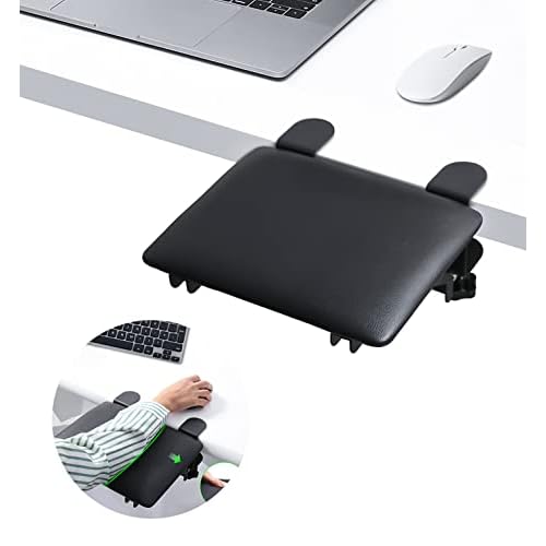 eulps Foldable Desk Extender Tray, Arm Rest for Desk, Ergonomic Forearm Leather Soft Armrest Support, Wrist & Elbow Pad for Home and Office, Easy Typing & Pain Relief
