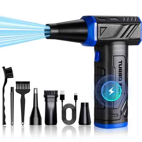 Electric Compressed Air Duster with LED Light-150000 RPM High-Speed Rechargeable Air Blower for Cleaning Keyboards,PC,Cars,3-Gear Adjustable Dust Blower Cordless, Alternative to Canned Air