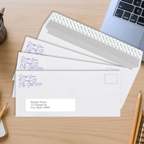 80 Pack #10 Self Seal Window Envelopes with Security Tint, 4-1/8 x 9-1/2 inch, Peel & Seal Closure, Business & Invoice Paper
