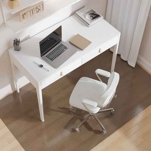 Translucent Black Chair Mat for Hard Floors, 3'¡¿5' Vinyl Floor Mats for Home Office, Durable Non-Slip Hard Floor Protector, Waterproof Plastic Splat Mat, Pet Litter Mat