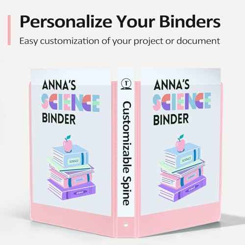 6 Pack Extra Durable 3 Ring Binders 1 inch, Sooez 1¡± Three Round Ring Binders with Pockets, Cute Customizable Clear View Cover for 8.5 x 11'' Letter Size Papers, Pastel School Office Supplies for Girl