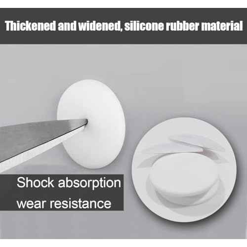 Door Stoppers (6 Pcs) Door Stops Wall Protector. 2" White Silicone Door Bumpers with Strong Thickened Adhesive of Rubber Knob, Round Wall Shield Cushion. Door Knob Wall Protector,Anti-Collision Pad