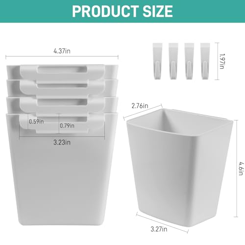 LEZIOA White 5-Pack Hanging Cup Holders for Rolling Carts & Storage