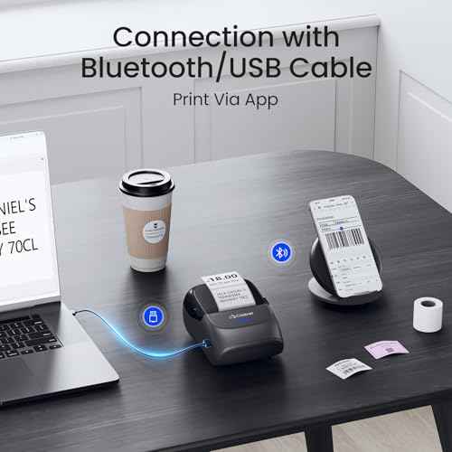CLABEL Label Maker Machine with Tape: 221B Inkless Label Printer 2 Inch Portable Bluetooth Handheld Sticker Barcode Thermal Printer Compatible with Phone & PC for Small Business Retail School Office