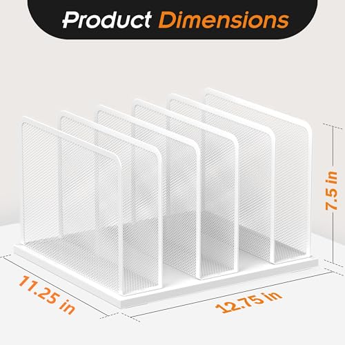 Kuntine.B White 5-Section Upright Desk File Organizer - 1 Pack