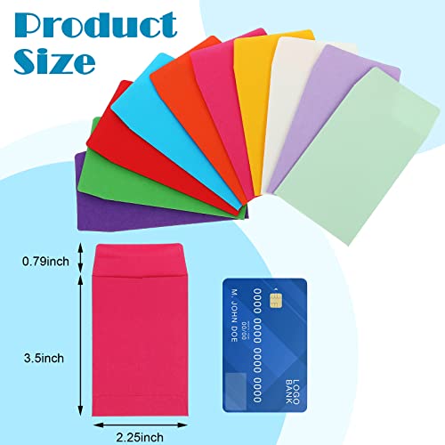 Geyee 500 Pcs Colorful Self-Adhesive Coin Envelopes 2.25 x 3.5 Inches - Small Money Wallets