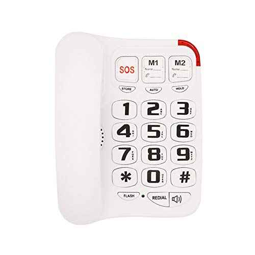 Big Butto for Elderly Home Corded for Seniors Landline with Picture Care Assist for Seniors Amplified for Hearing Impaired Aid Wall
