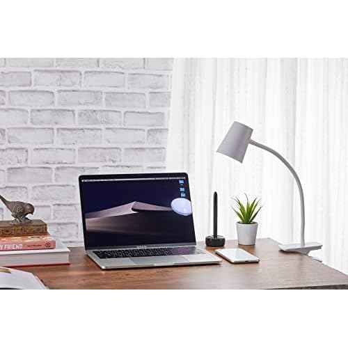Bostitch Office Adjustable LED Clamp Light, Compact Design, Flexible Neck, Flicker Free, Suction Cups for Stable Installation, White (LED2103)