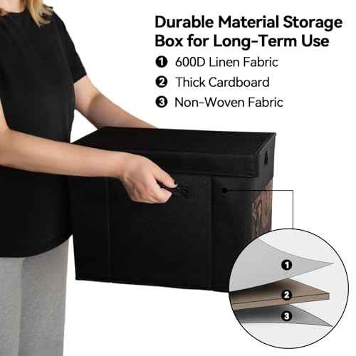 4 Pack Comic Book Storage Box with Lid for Modern Age, Collapsible Magazine Organizer with Clear Window, Holds 150 Comic Books Heavy Duty Case Container Holder, Black