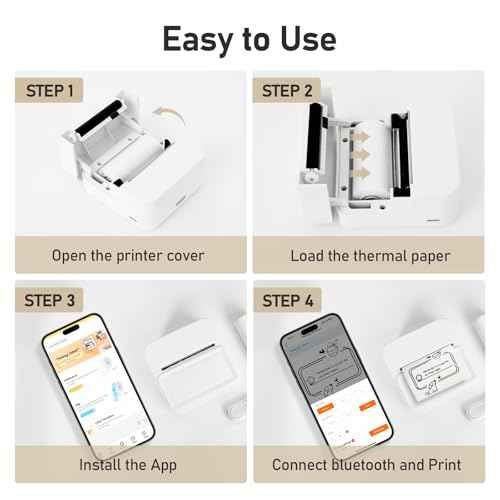 Portable Thermal Mini Sticker Printer: Wireless Bluetooth Label Maker Machine for Small Business Trip Travel Home Office - 2 Inch Label Makers Perfect for iOS & Android Phone