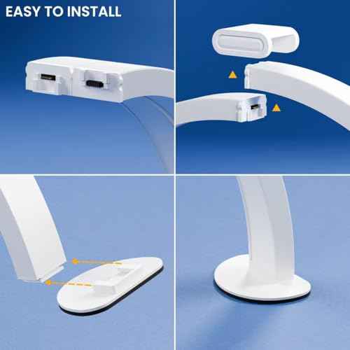 Half Moon Light for Nail Desk, 29" 48W Stable Without Shaking Professional LED Lighting, Foldable Arch Light for Lash Eyelash, Includes Phone Stand & Remote Control, Salon&Home(CCT White)