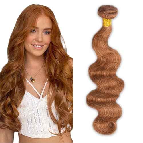 #30 Brown Bundles Body Wave Bundles Human Hair 34 Inch Light Brown Body Wave Bundle Unprocessed Brazilian Virgin Weave Hair 1 Bundle 50 Gram Per Bundle