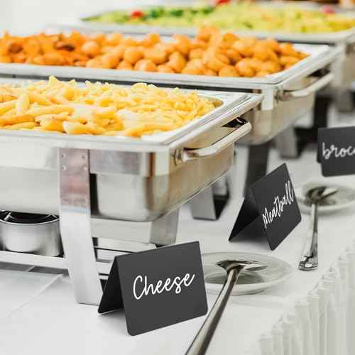 15 Pcs 4"x3" Mini Chalkboard Signs for Food, Reusable PVC Food Labels, Reserved Table Signs for Party Buffet, Birthdays, Bakery, Weddings Table Numbers, Buffet Display, Place Cards, Name Tag