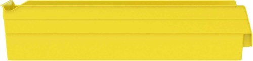 Akro-Mils 30138 Plastic Shelf Bins, Heavy Duty Storage Bins for Garage, Closet, and Drawer Organization, 18-Inch x 6-1/2-Inch x 4-Inch, Yellow, 12-Pack