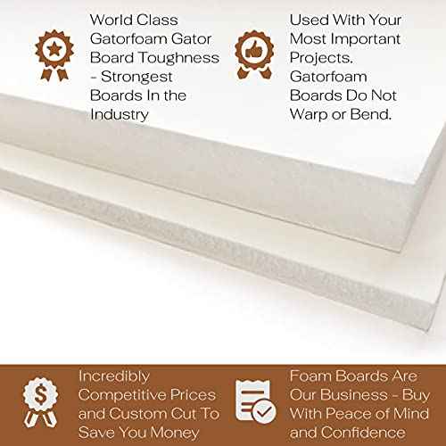 White Gator Board - 3/16" Thickness - Multiple Sizes - 10 Pieces - 10 pc Multi Pack - Rigid Foam Backing Board (9 x 12)