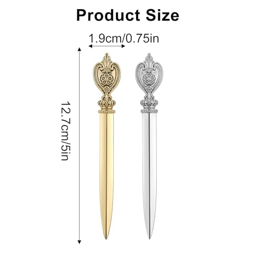 ZEYIYER Stainless Steel Letter Opener Set - Gold & Silver Envelope Slitters for Office & Home