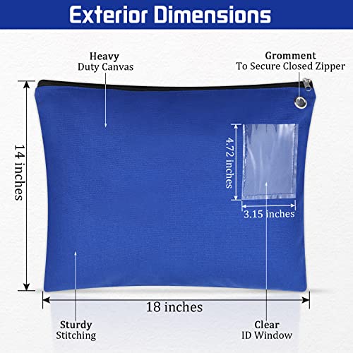 Humyoun Blue Canvas Mail Zipper Bags - 2 Pack, 18x14 Inches