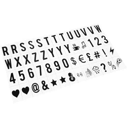 A Set 104Pcs Black Cinematic Lightbox Replacement Letters & Numbers Signs for A4 Light Up Letter Box Sign Message Board, Presentation Boards 65.4x35mm, for Home or Events(Light Box is NOT Included)