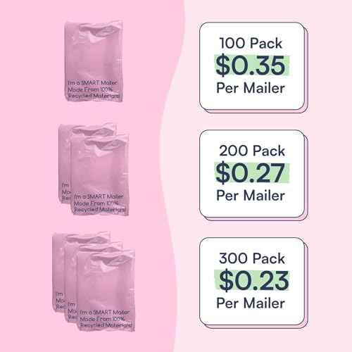 100 Count, 10x13 inch 100% Recycled Poly Mailers Eco Friendly Packaging Envelopes Supplies Mailing Bags 2.5 Mil Thick - SMART Mailer