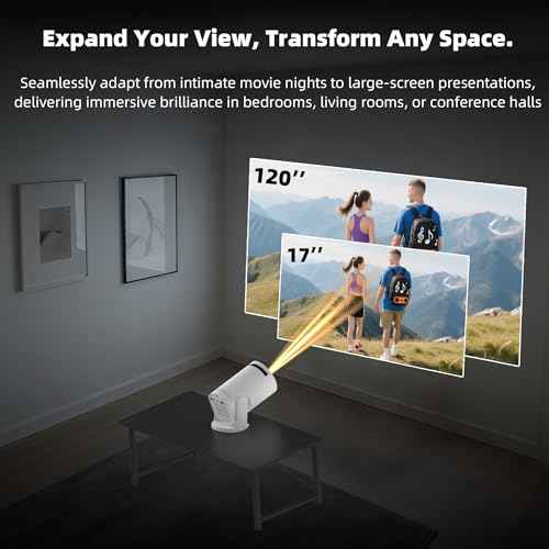 Wireless Mini Projector with WIFI 6 and Bluetooth, 4K 1080P Support Portable Projector 180¡Æ Rotatable. 17"-130" Screen Video Projector. Compatible for Smartphone, Laptop, PC(Q5 mate)
