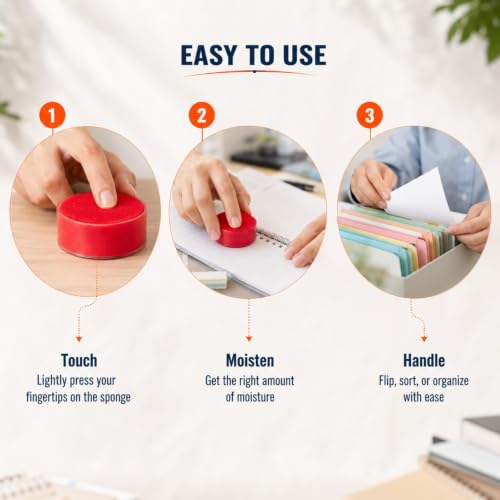Outus 4 Pcs 3-Inch Sponge Cup Moistener for Money Counting and Document Sorting