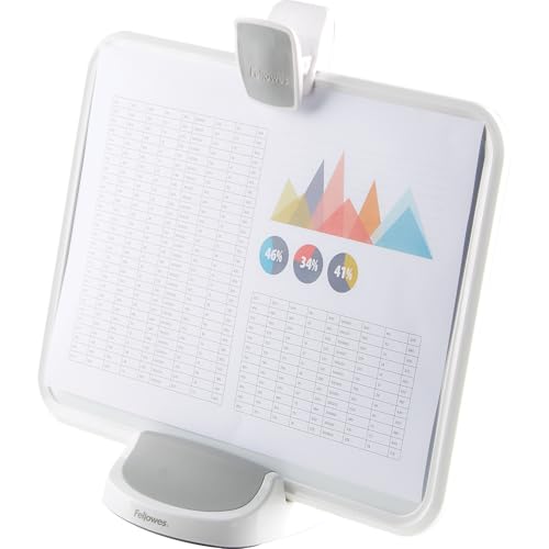 Fellowes I-Spire Series Document Lift/Holder, 15 Sheet Capacity, White/Gray Pack of 1