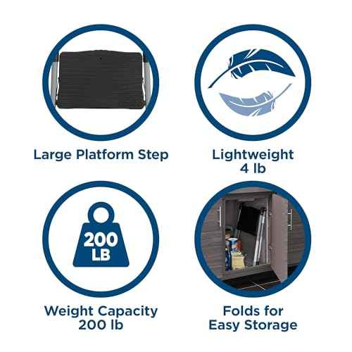 COSCO One Step Steel, Resin Steps, Step Stool without Handle, Platinum/Black