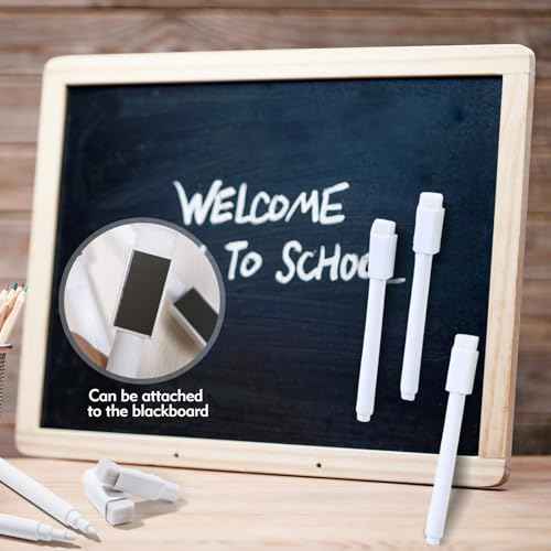 12 Pcs White Dry Erase Markers, Magnetic White Chalk Markers Pen Fine Tip, Thin Tip Dry Erase Markers with Magnet for Blackboard School Home Office