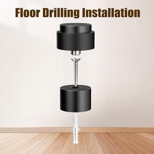 10 Pack Black Door Stoppers for Floor Mounting£¬ Door Stopper Heavy Duty£¬304 Stainless Steel Cylindrical Made with Rubber Bumper£¬Floor Mount Door Holder Keep Door Open