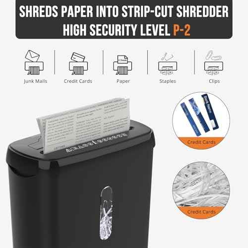 10-Sheet Strip Cut Paper Shredder, P-2 Security Level with 3.17 Gallon Basket, CD & Credit Card Shredder,Durable & Fast-Jam Proof System,ETL Certified Home Office Shredders