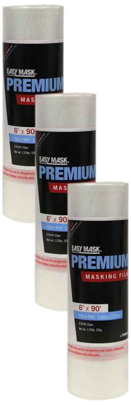 Easy Mask Premium Masking Film, 72-inch x 90-feet (Pack of 3)