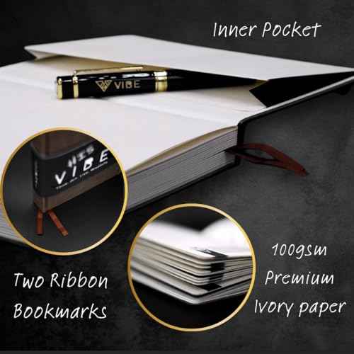 The Vibe Journal and Pen Gift Set: 13-Week Guided Mindfulness Journal for Men | Thoughtful Daily Prompts, Practical Exercises, and Habit-Building Tools | A5 Size | Premium Self-Care and Writing Gift