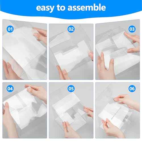 Eersida 30 Pieces Clear Raffle Boxes with Slot 6 x 6 x 6 Inch Plastic Donation Box Voting Suggestion Ballot Containers with Removable Header for Fundraising Collecting Business Card Voting Contest