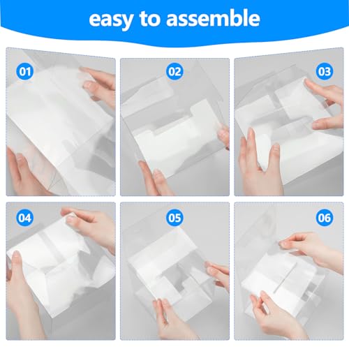 Eersida 30 Pack Clear Raffle Donation Boxes with Slot - Plastic Event Containers
