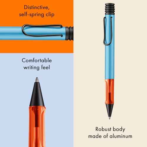 Lamy AL-star denim - Ballpoint Pen with transparent, ergonomic grip & line width M - lightweight aluminium body - including large capacity refill M 16 in black