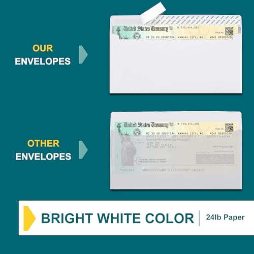 EnDoc 500 Pack #8 Double Window Business Envelopes Self Seal for Checks