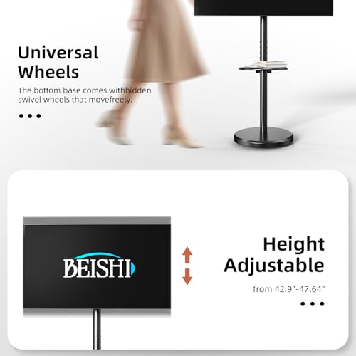 Small Mobile TV Stand for Most 10-48 Inches