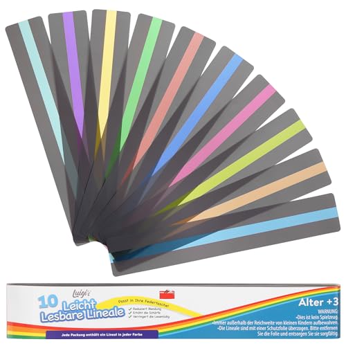 10 Pcs Reading Stripe with Wrapped Paper and OPP Bag - Colored Overlays for Focus