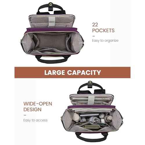 LOVEVOOK Laptop Backpack for Women, 15.6'' Waterproof Nurse Bag Teacher Work Backpack Purse for Women, Travel Computer Backpack for College Office Business Ladies