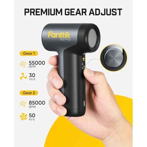 Fanttik B10 Pro Electric Air Duster, 110000RPM Brushless Motor, Compressed Air Duster, Mini Blower with One-tap Booster, 3 Gears Adjustable, Electric Duster for PC, Keyboard, Electronics and Workbench