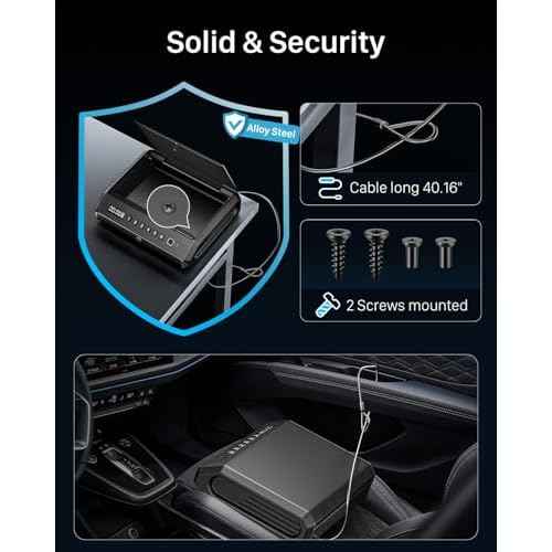 Large Biometric Gun Safe fits 4 pistols, 100 Sets of Fingerprint Handgun Safe with Internal Light & Silent Mode, Emergency Power Supply Gun Lock Box for Home Bedroom Bedside Nightstand and Car TOPMEDA